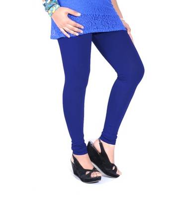 Blue cotton lycra stitched leggings 3