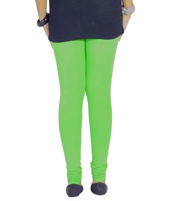 Green cotton lycra stitched leggings 4