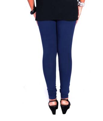 Blue cotton lycra stitched leggings 4