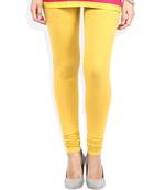 Yellow cotton lycra stitched leggings