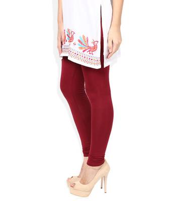 Brown cotton lycra stitched leggings 3