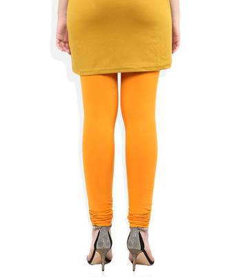 Yellow cotton lycra stitched leggings 4