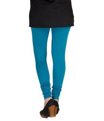 Blue cotton lycra stitched leggings 4