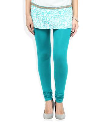 Blue cotton lycra stitched leggings 1
