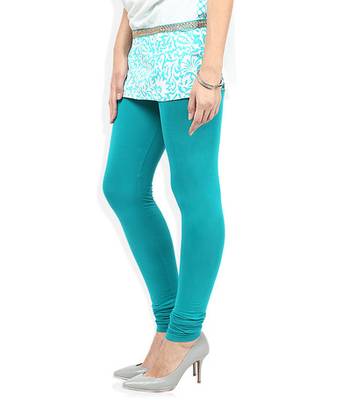 Blue cotton lycra stitched leggings 3