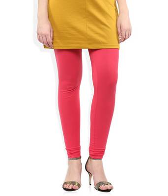 Red cotton lycra stitched leggings 1