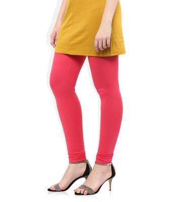 Red cotton lycra stitched leggings 3