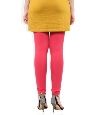 Red cotton lycra stitched leggings 4