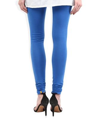 Blue cotton lycra stitched leggings 4