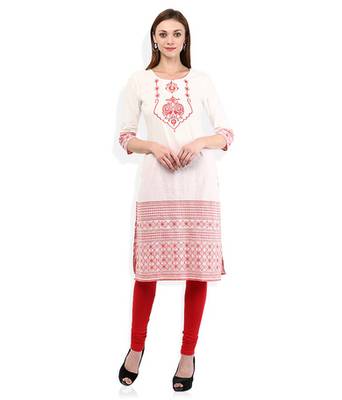 Red cotton lycra stitched leggings 2