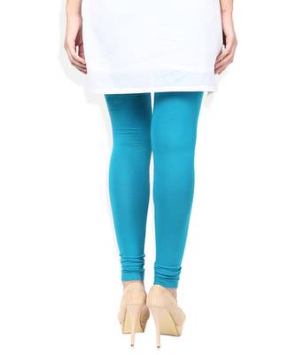 Blue cotton lycra stitched leggings 4