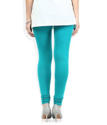 Blue cotton lycra stitched leggings 4
