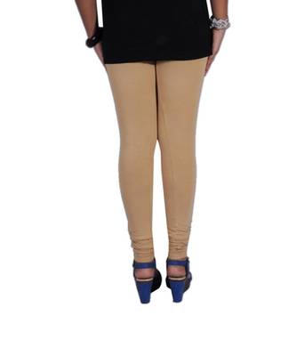 Beige cotton lycra stitched leggings 4