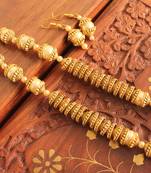 Unique Antique Matte Finish Pearl Necklace Set