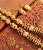 Unique Antique Matte Finish Pearl Necklace Set