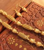 Unique Antique Matte Finish Pearl Necklace Set