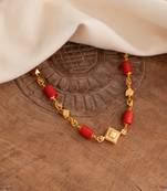 Coral mangalsutra SHORT GSB style one gram gold