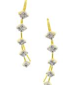 Elegant american diamond gold plated ear cuffs pair