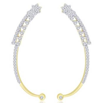 Gold plated flower eternity ear cuff pair 1