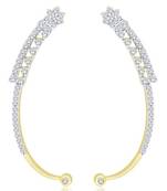 Gold plated flower eternity ear cuff pair