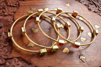 Gold stone bangles and bracelets 1