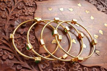 Gold stone bangles and bracelets 2