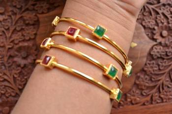 Gold stone bangles and bracelets 3