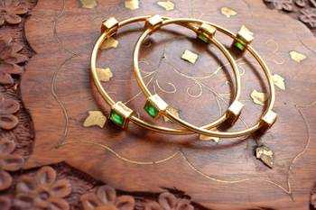 Gold stone bangles and bracelets 1