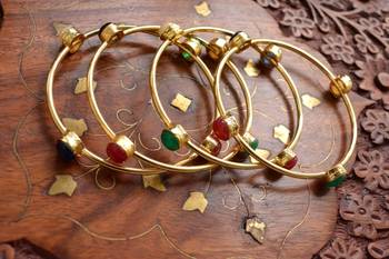 Gold stone bangles and bracelets 1
