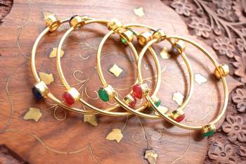 Gold stone bangles and bracelets 2