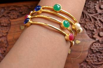 Gold stone bangles and bracelets 3