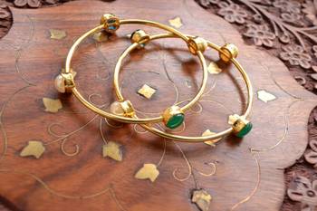 Gold stone bangles and bracelets 1