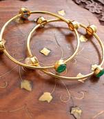 Gold stone bangles and bracelets