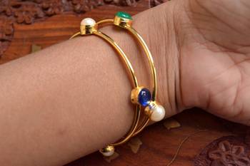 Gold stone bangles and bracelets 3