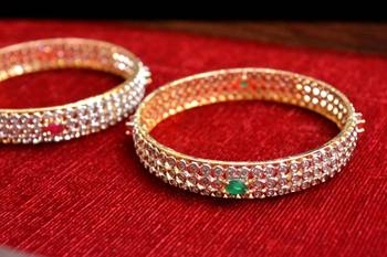 Gold stone bangles and bracelets 1
