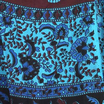 Blue cotton printed wrap around free size skirt 5