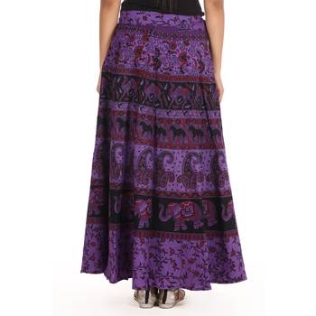 Purple cotton printed wrap around free size skirt 2