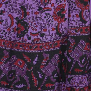 Purple cotton printed wrap around free size skirt 5