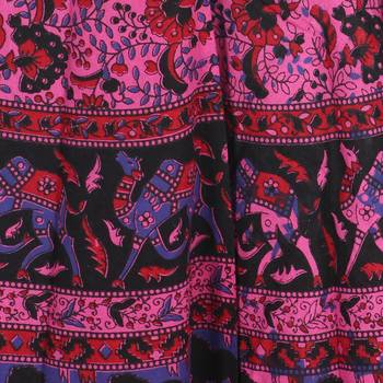 Pink cotton printed wrap around free size skirt 5