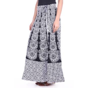 White cotton printed wrap around free size skirt 4