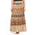 Beige cotton printed wrap around free size skirt