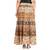 Beige cotton printed wrap around free size skirt