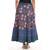 Blue cotton printed wrap around free size skirt