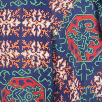 Blue cotton printed wrap around free size skirt 5