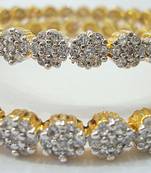 7 Stones Flower Zerkon Stones Setted 2 Pics Bangles