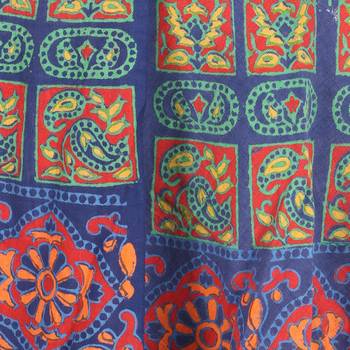 Blue cotton printed wrap around free size skirt 5