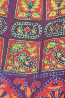 Purple cotton printed wrap around free size skirt