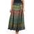 Green cotton printed wrap around free size skirt