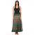 Green cotton printed wrap around free size skirt