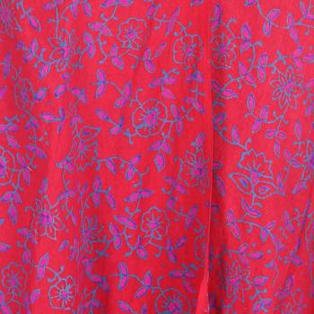Red cotton printed wrap around free size skirt 5
